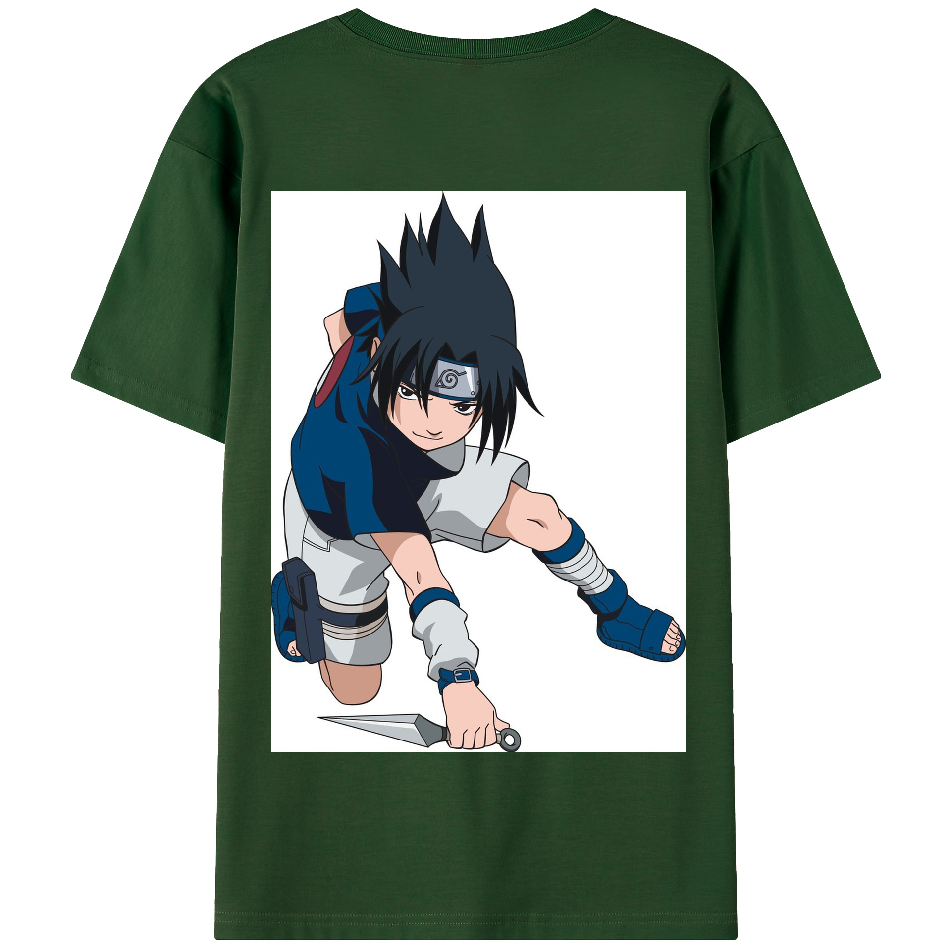 （画像用） NARUTO -ナルト- うちは サスケ Uchiha Sasuke 綿100％半袖Tシャツ（背面プリント）